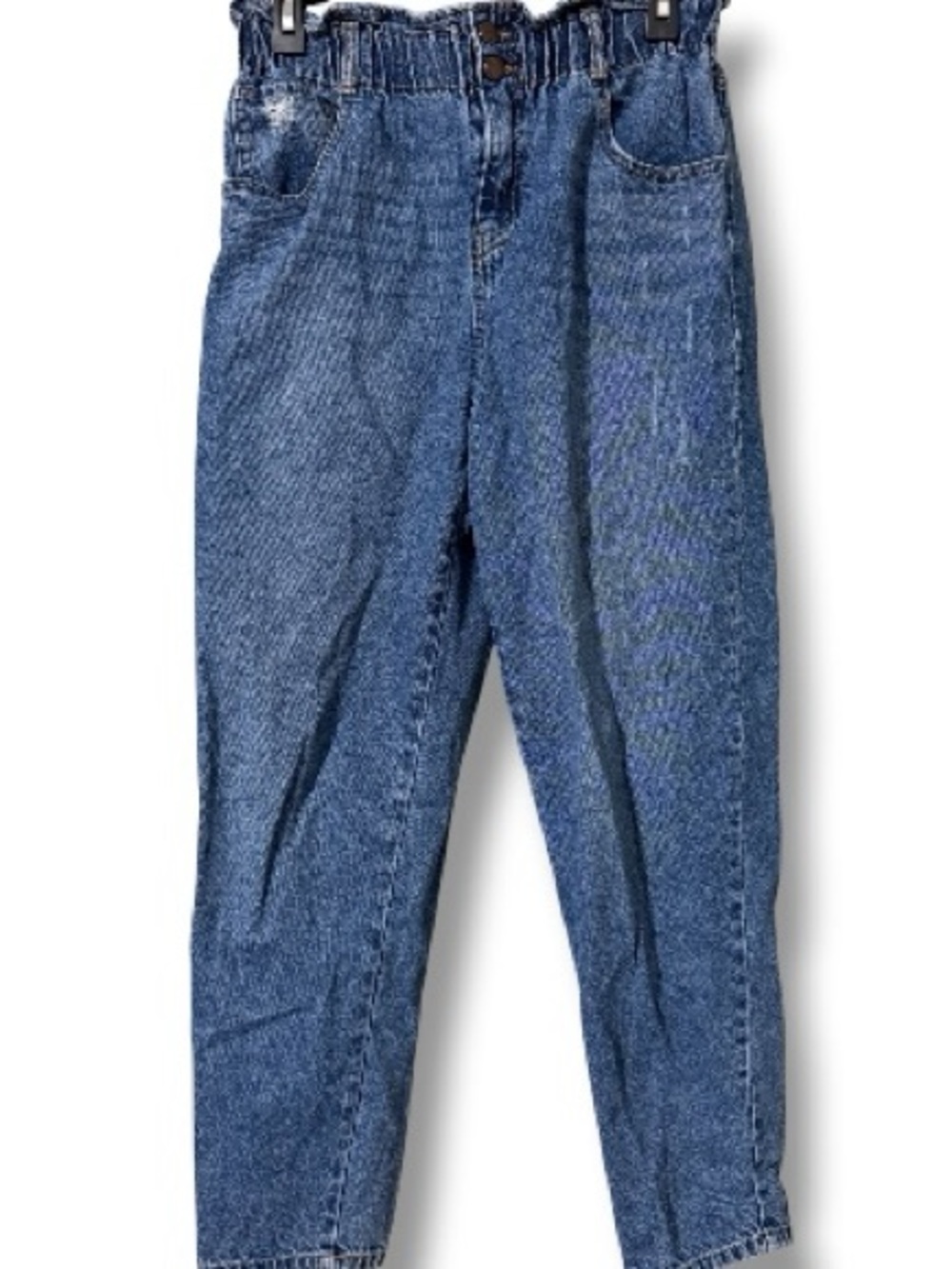 Elite Jeans size medium high waisted paper bag denim jeans button close casual